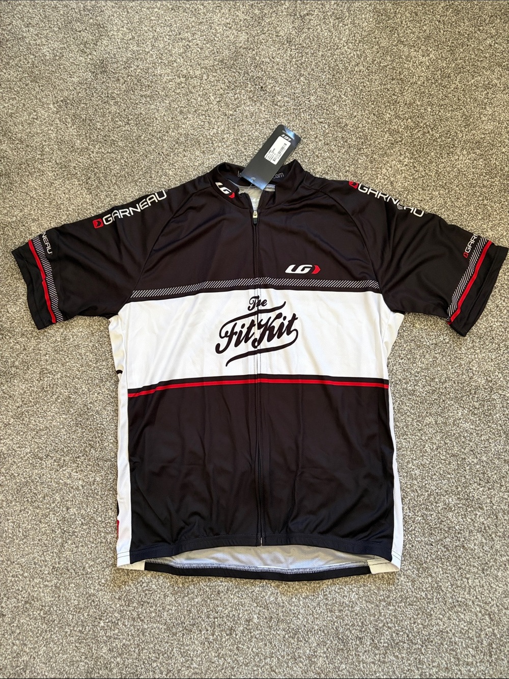 Louis Garneau Men’s Black & White Fit Kit Sportiv Cycling Jersey Sz XL